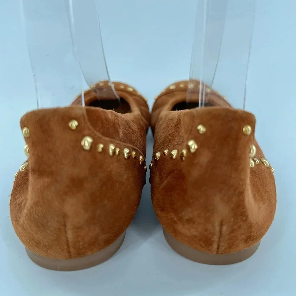 J crew womens ballet flats size 6.5 brown Italian suede  hidden wedges